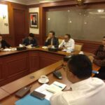 Dengan Menteri Tenaga Kerja BP. M.Hanif Dhakiri dan Duta Besar LBBP Korea Selatan Mr. Kim Chang Beom terkait penyelesaian PT. Selaras Kausa Busana (Dalam PKPU)